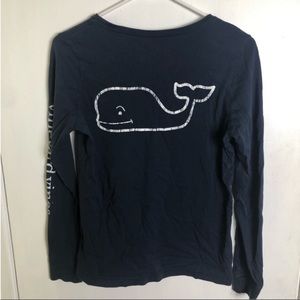 Vineyard Vines Whale Long Sleeve Top Blue Size: S